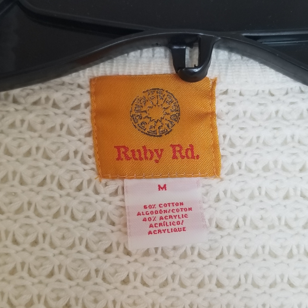 Ruby Rd Crochet Sweater Jacket - Picture 2 of 3